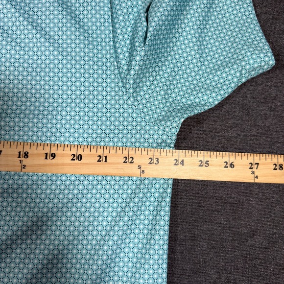 FootJoy Polo Shirt Mens Large Blue Geometric Golf Performance Short Sleeve - Picture 5 of 7